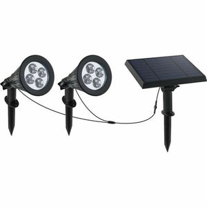 Solar-powered spotlight Lumi Garden Family Spiky 2-in-1 Black Aluminium Steel (2 Units)