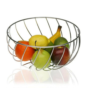 Fruit Bowl Metal Chromed (28 x 14 x 28 cm)
