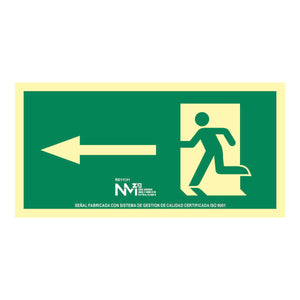Sign Normaluz Evacuación flecha izquierda PVC (32 x 16 cm)