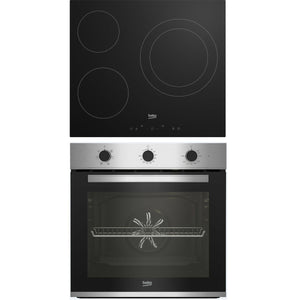 Combined Oven and Glass-Ceramic Hob BEKO BBSE12121XD Black