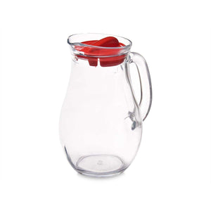Jug Bistro Red Transparent Glass Plastic 1 L