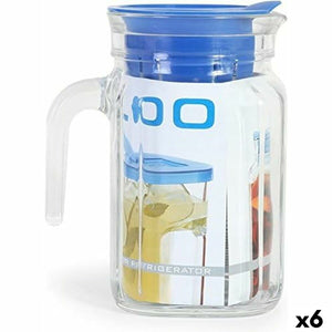 Jar with Lid and Dosage Dispenser Borgonovo Igloo Squared Blue 600 ml (6 Units)