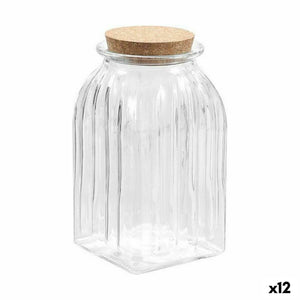 Jar La Mediterránea Striped 1,4 L Glass (12 Units)