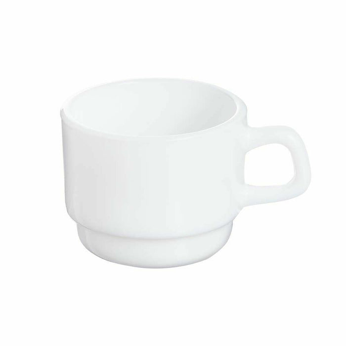 Piece Coffee Cup Set Arcoroc Restaurant White Glass 12 Units 80 ml