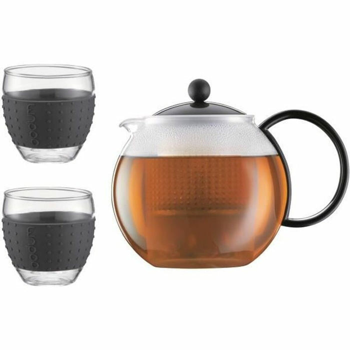 Tea Set Bodum CHAMBORD Black Stainless steel polypropylene Borosilicate Glass 1 L