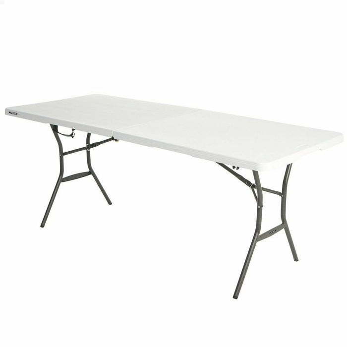 Folding Table Lifetime White Rectangular Steel Plastic 185 x 76 x 74 cm