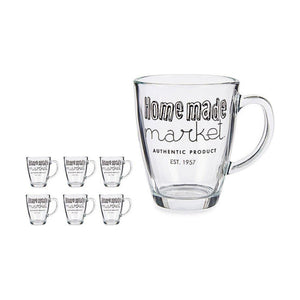 Mug Market Transparent Glass (320 ml) (6 Units)