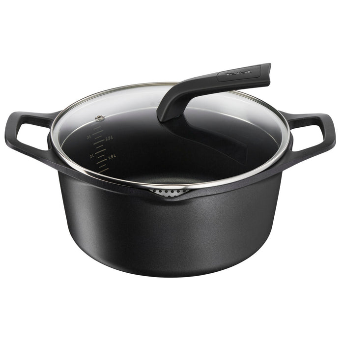Casserole with lid Tefal E2494644 Black Ø 24 cm