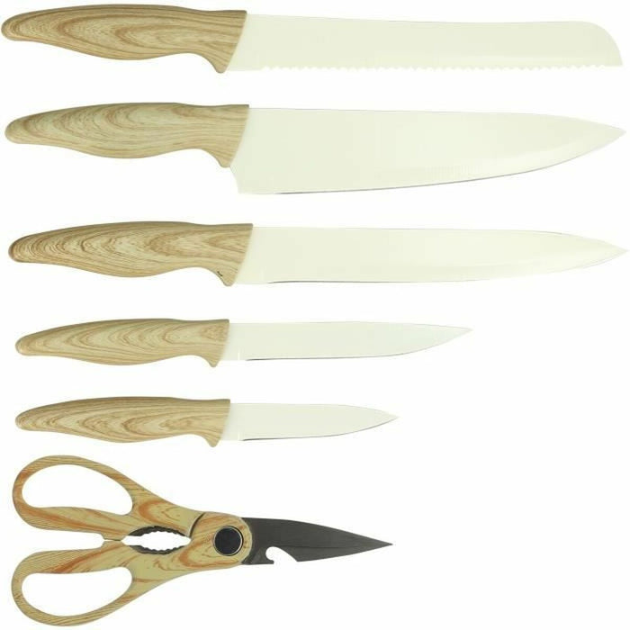 Knife Set Menastyl Cream polypropylene 6 Pieces (6 Units)