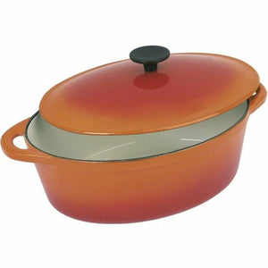 Saucepan Crealys Orange Enamelled Steel Ø 37 cm 9 L