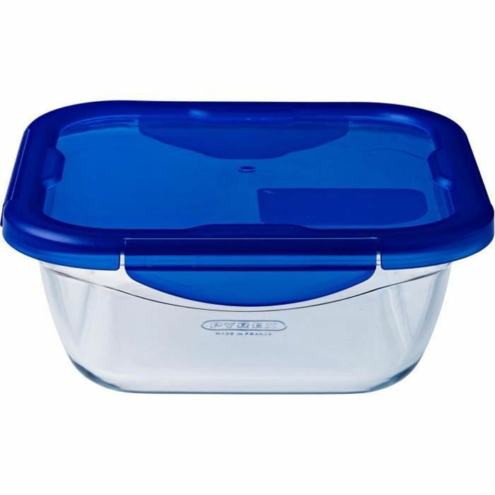 Food Preservation Container Pyrex Blue Transparent 800 ml (2 Units)