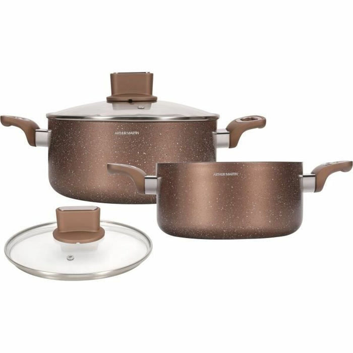 Casserole with lid Arthur Martin Pink 4,5 L 4 Pieces