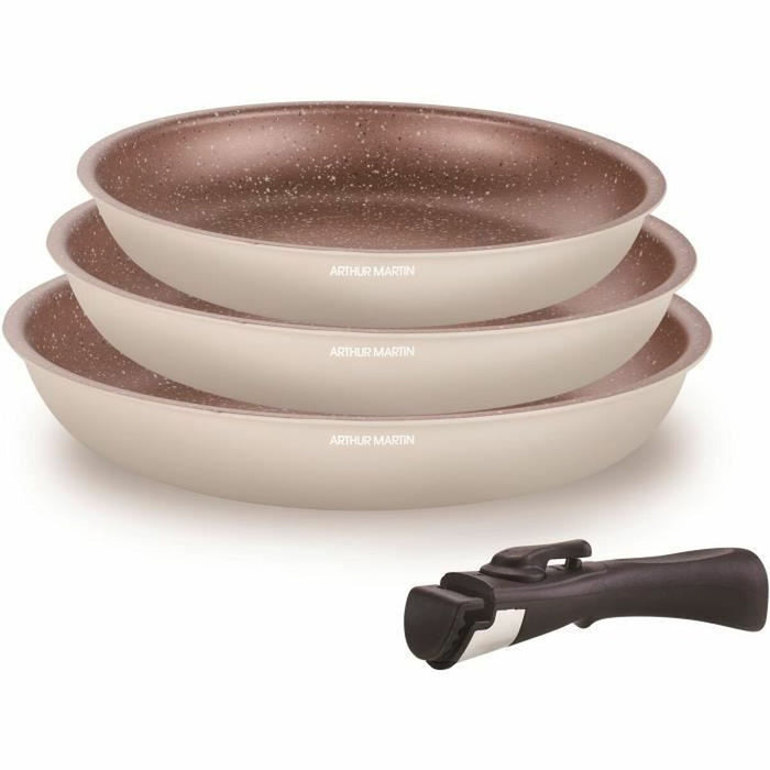 Set of Frying Pans Arthur Martin Beige Cream Aluminium 4 Pieces (3 Units)