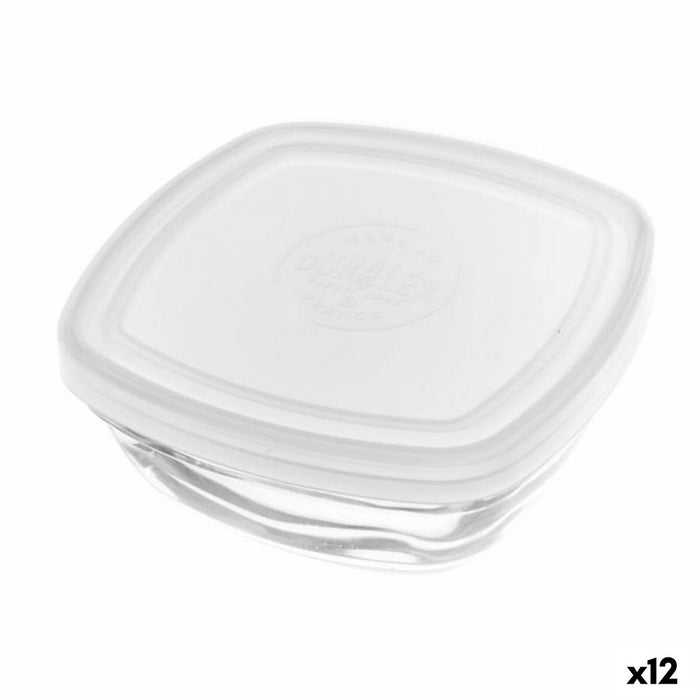 Square Lunch Box with Lid Duralex FreshBox Transparent 300 ml 11 x 11 x 4,5 cm (12 Units)