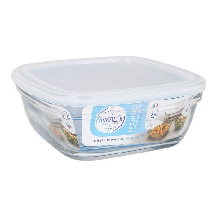 Lunch box Freshbox Transparent Squared With lid (17 cm) (17 x 17 x 6 cm) (17 cm)