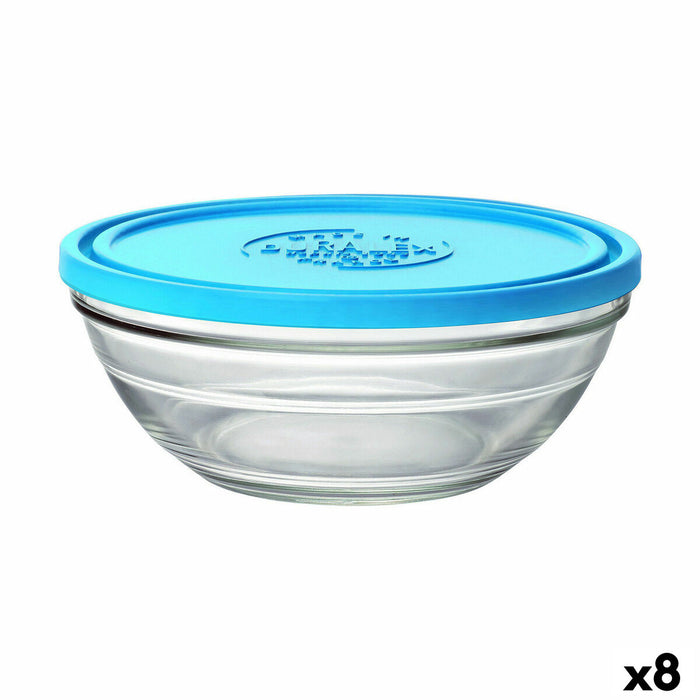 Round Lunch Box with Lid Duralex FreshBox Blue 1,6 L (8 Units)