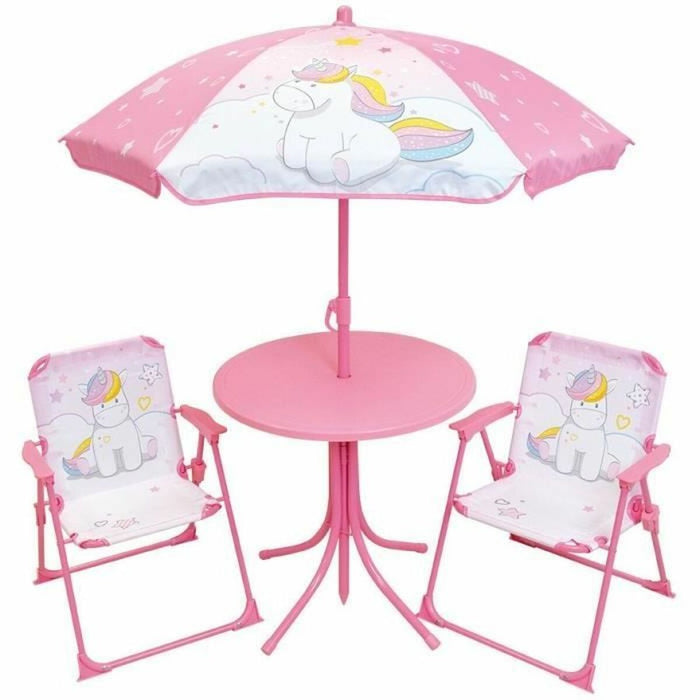 Children's table and chairs set Fun House Unicorn Pink