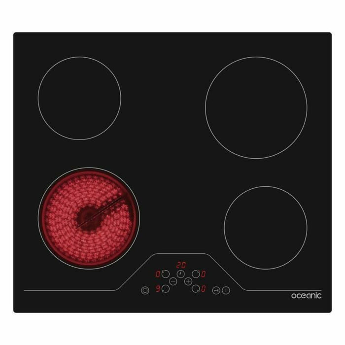 Glass-Ceramic Hob Oceanic OCEATV4Z60B Black 1800 W