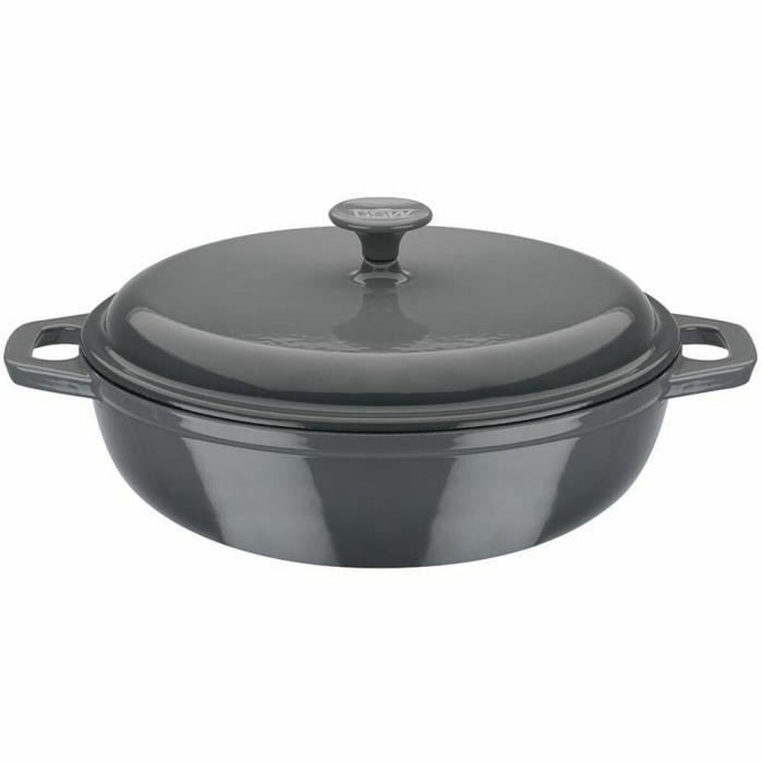 Casserole with lid GSW Grey 36 x 14 x 36 cm Cast Iron Ø 30 cm