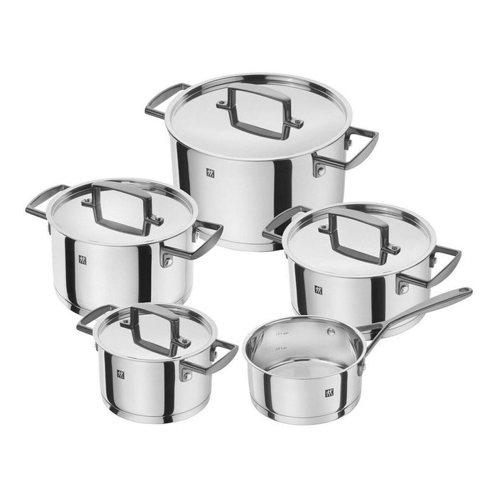 Casserole with lid Zwilling 71160-005-0 Black Silver 5 Pieces Ø 24 cm Ø 20 cm Ø 16 cm 1,5 L 2 L 3 L 6 L 3,5 L (5 Units)