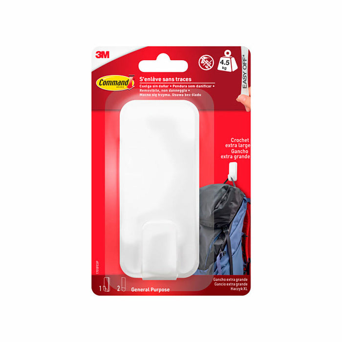Hook for hanging up 3M 4,5 Kg White Plastic (1 Unit)