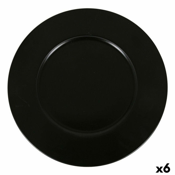 Underplate Inde Neat Black Porcelain 6 Units