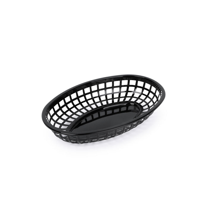 Bread Basket Black Plastic Oval 24 x 15 x 4,5 cm (36 Units)