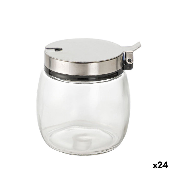 Sugar Bowl La Mediterránea Transparent Silver Glass Steel 0,25 L 7 x 8,7 cm (24 Units)