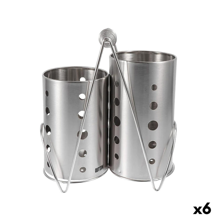 Cutlery basket Quttin Steel 20 x 11 x 23 cm (6 Units)