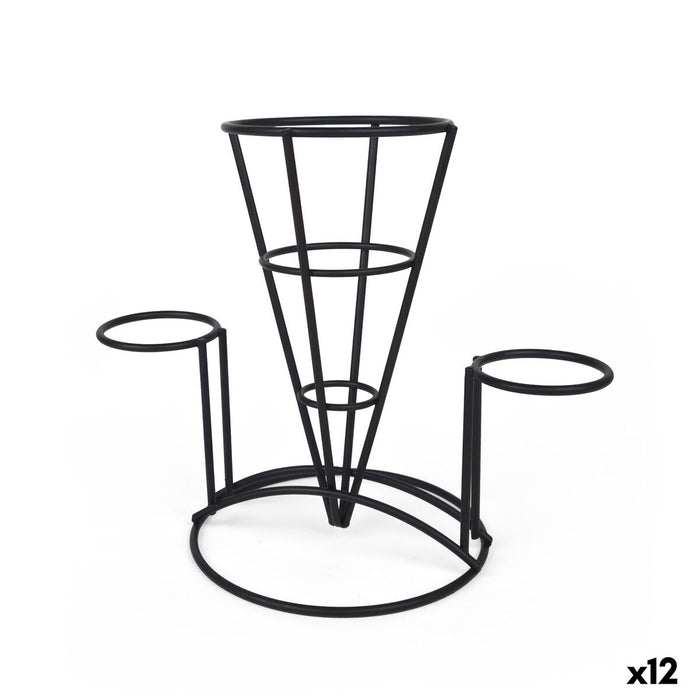 Basket for Presenting Aperitifs My Bar Black Iron 23 x 13 x 18,5 cm (12 Units)