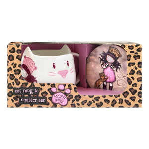 Cup with Plate Gorjuss Purrrrrfect love Ceramic Coasters Cup
