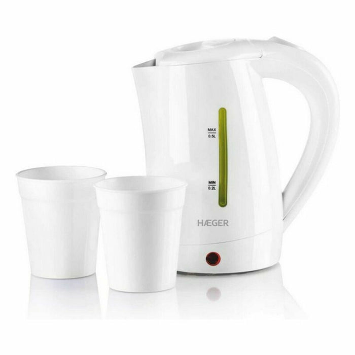 Kettle Haeger 	EK-10W.015A- White 1100 W Plastic 500 ml