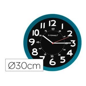 Wall Clock Q-Connect KF11214 Ø 30 cm Blue Aluminium Plastic Modern