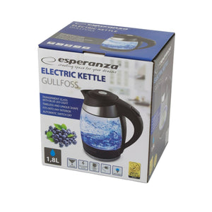 Water Kettle and Electric Teakettle Esperanza EKK009  Black Glass Plastic 2200 W 1,8 L