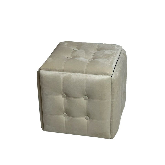 Set of stools GO GIFT Transformer Cream Velvet Steel 50 x 50 x 50 cm Pouffe 5-in-1 5 Units