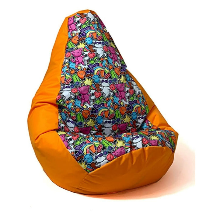 Pouffe GO GIFT Orange Oxford tejido antidesgarros 140 x 100 cm