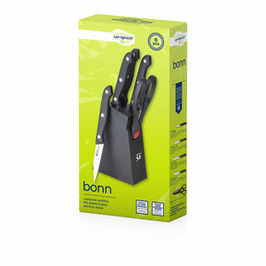 Set of Kitchen Knives and Stand San Ignacio SG-4181 Black Stainless steel 6 Pieces