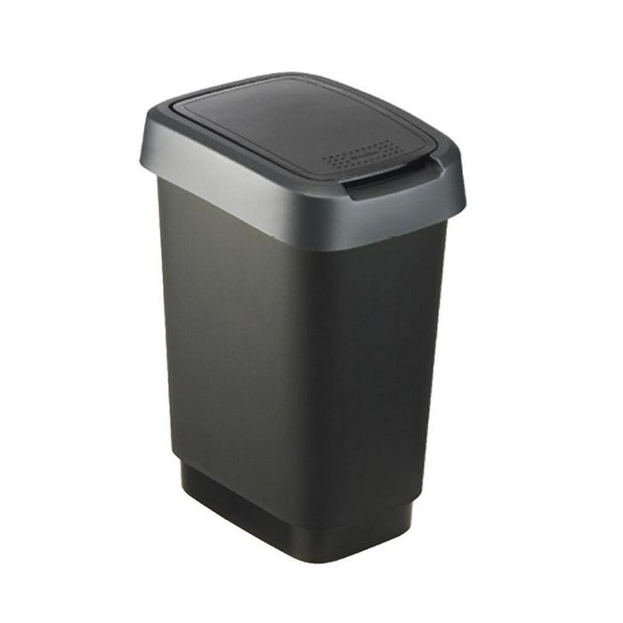 Waste bin Rotho Twist Silver Silver Plastic 10 L