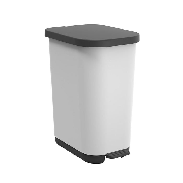 Waste bin with pedal Rotho Ribo White White Plastic 35 L