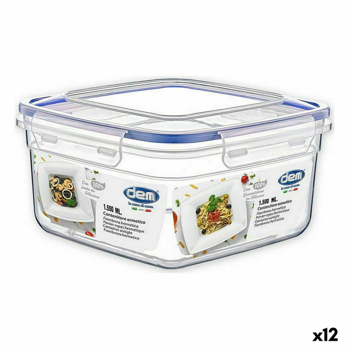 Hermetic Lunch Box Dem 1,5 L 18 x 18 x 10 cm (12 Units)