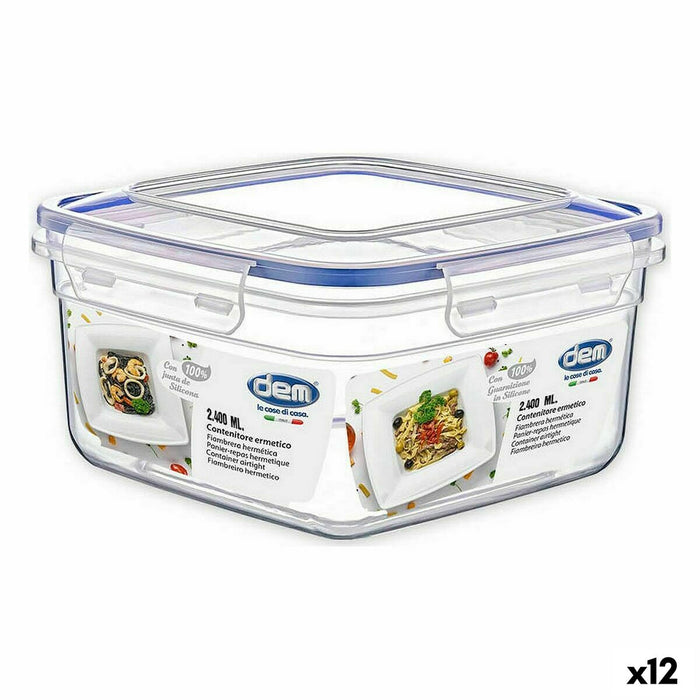 Hermetic Lunch Box Dem 2,4 L 21 x 21 x 11 cm (12 Units)