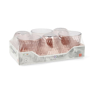 Set of glasses Bormioli Rocco Slot Lilac 6 Units With relief Glass 290 ml