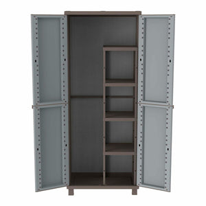 Broom cupboard Terry Jrattan 368 Grey 68 x 37,5 x 170 cm Plastic 4 Shelves