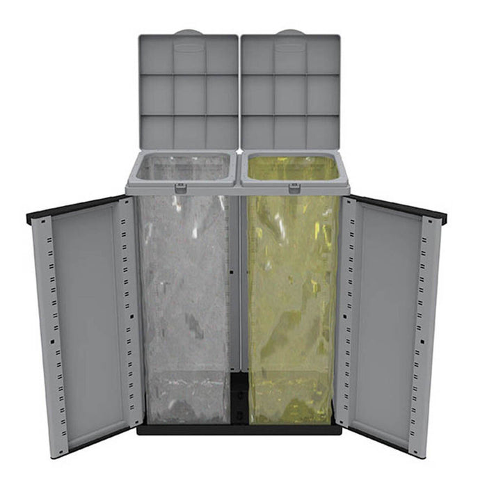 Recycling Waste Bin Black/Grey (68 x 39 x 88,7 cm)