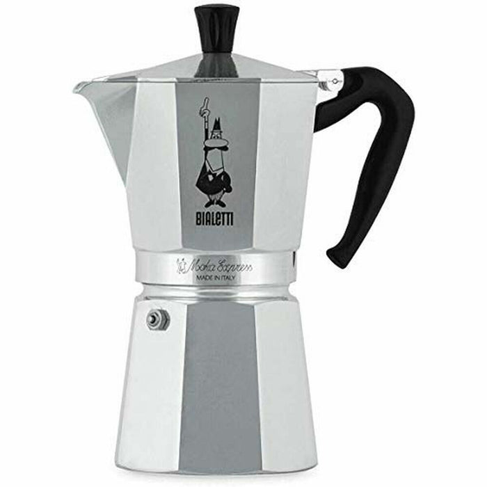 Italian Coffee Pot Bialetti Moka Aluminium 550 ml 9 Cups Silver