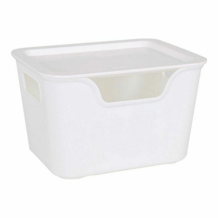 Storage Box with Lid Bella White (18 x 14 x 11 cm)