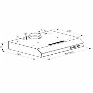 Conventional Hood Candy CFT610/4W/P 60 x 8 x 46 cm White