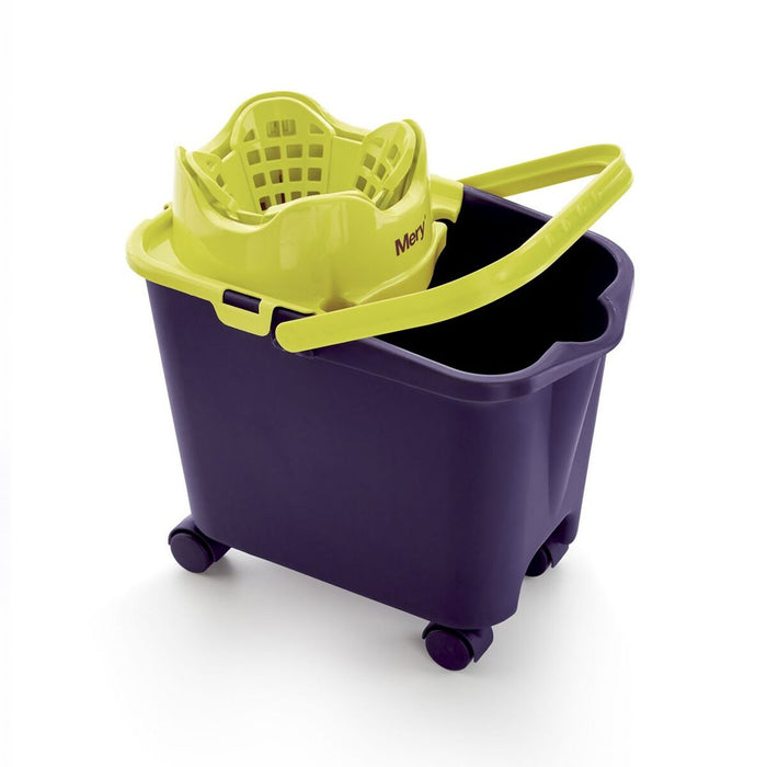 Mop Bucket with Automatic Drainer NO NAME 0336.11 14 L (38,5 x 39 x 25,5 cm) Yellow Purple Plastic 14 L
