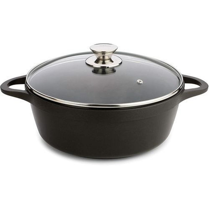 Casserole with lid Valira BLACK IND 24CM Black Ø 24 cm