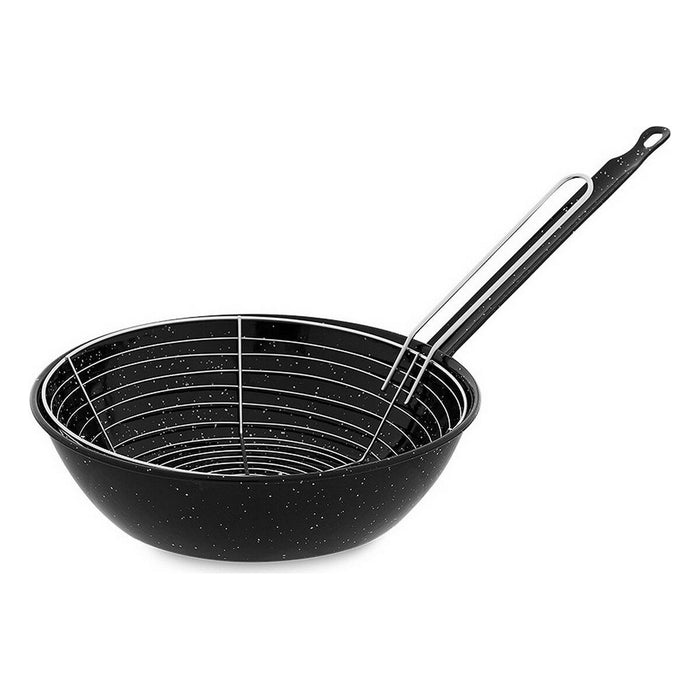 Frying pan with basket Vaello Black Enamelled Steel (Ø 26 cm)